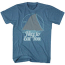 Jaws-Nice To Eat You-Indigo Heather Adult S/S T-Shirt - Indigo Heather