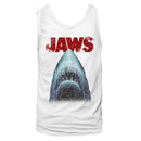 Jaws-Stressed-White Adult Tank-S - White