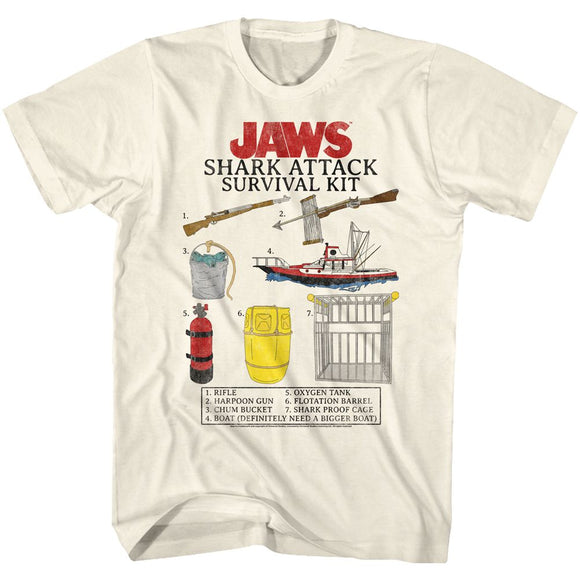 Jaws-Survival Kit-Natural Adult S/S T-Shirt - Natural