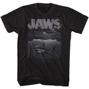 Jaws-Shark Boat-Black Heather Adult S/S T-Shirt - Black Heather