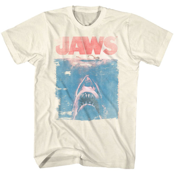 Jaws-Fade-Natural Adult S/S T-Shirt - Natural