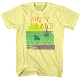 Jaws-Sandsurfsharks-Yellow Heather Adult S/S T-Shirt - Yellow Heather