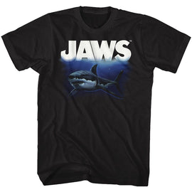 Jaws-Deep Blue Sea-Black Adult S/S T-Shirt - Black