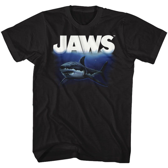 Jaws-Deep Blue Sea-Black Adult S/S T-Shirt - Black