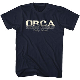 Jaws-Orca Fish Co-Navy Adult S/S T-Shirt - Navy