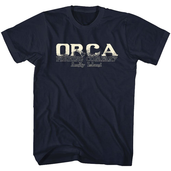 Jaws-Orca Fish Co-Navy Adult S/S T-Shirt - Navy
