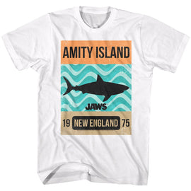 Jaws-Waves-White Adult S/S T-Shirt - White