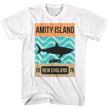 Jaws-Waves-White Adult S/S T-Shirt - White