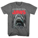 Jaws-Beware-Graphite Heather Adult S/S T-Shirt - Graphite Heather