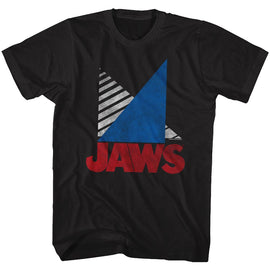 Jaws-Tri-Black Adult S/S T-Shirt - Black