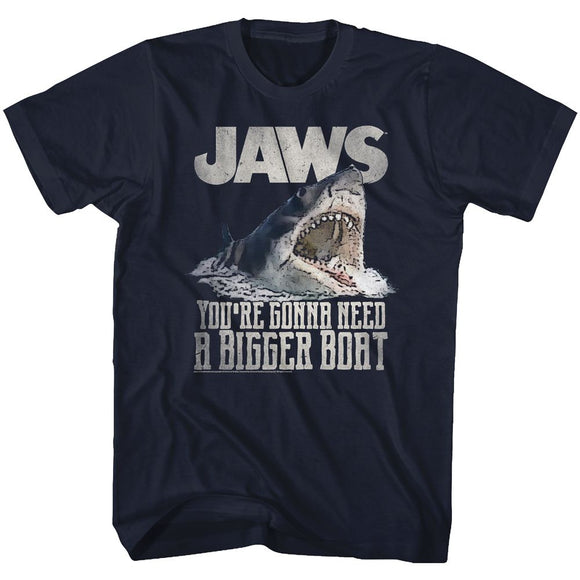 Jaws-Real Big-Navy Adult S/S T-Shirt - Navy