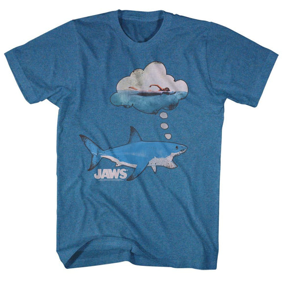 Jaws-Dreamy Snacks-Indigo Heather Adult S/S T-Shirt - Indigo Heather