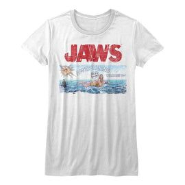 Jaws-Jaws Island-White Ladies S/S T-Shirt - White