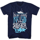 Jaws-Typography-Navy Adult S/S T-Shirt - Navy
