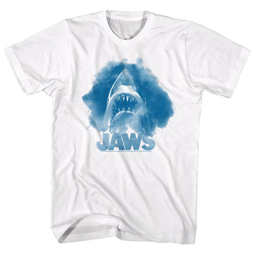 Jaws-Watercolor-White Adult S/S T-Shirt - White
