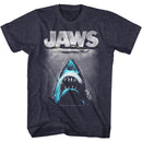 Jaws-Lichtenstien2-Navy Heather Adult S/S T-Shirt - Navy Heather