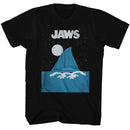 Jaws-Jaws Boat Fin-Black Adult S/S T-Shirt - Black