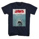Jaws-Jaws Poster-Navy Adult S/S T-Shirt - Navy
