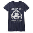 Jaws-Shark Tours-Navy Ladies S/S T-Shirt - Navy