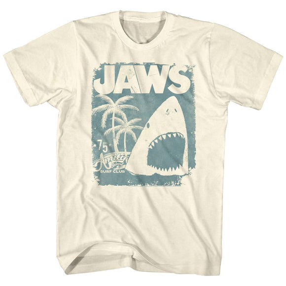 Jaws-Surf Club Poster-Natural Adult S/S T-Shirt - Natural