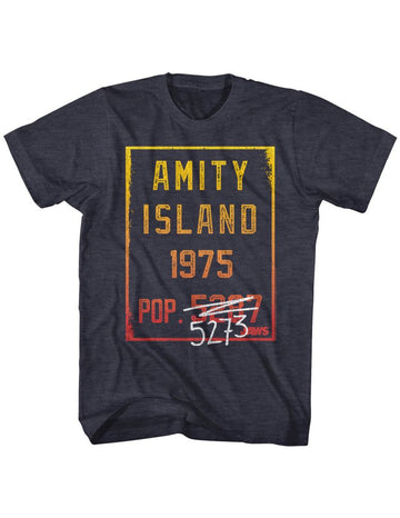 Jaws-Countdown-Navy Heather Adult S/S T-Shirt - Navy Heather