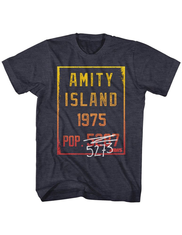 Jaws-Countdown-Navy Heather Adult S/S T-Shirt - Navy Heather