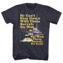 Jaws-70S Barrels-Navy Heather Adult S/S T-Shirt - Navy Heather