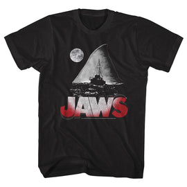 Jaws-Jaws Night-Black Adult S/S T-Shirt - Black