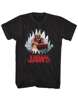 Jaws-Mouth Pov-Black Adult S/S T-Shirt - Black