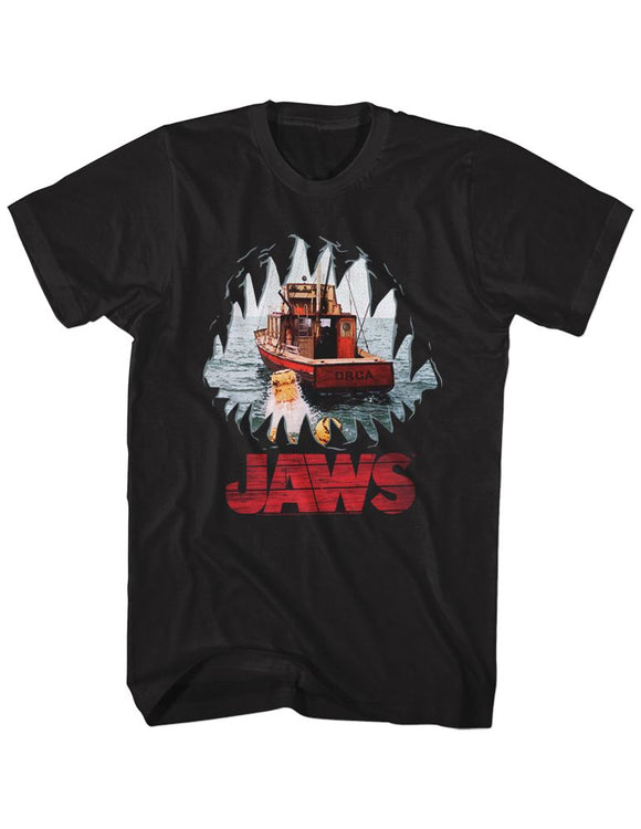 Jaws-Mouth Pov-Black Adult S/S T-Shirt - Black