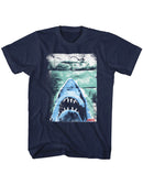 Jaws-Folded Poster-Navy Adult S/S T-Shirt - Navy