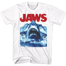 Jaws-Waves-White Adult S/S T-Shirt - White