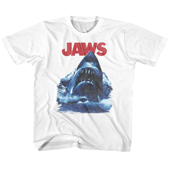 Jaws-Bad Waves-White Toddler S/S T-Shirt-4T - White