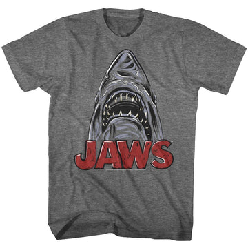 Jaws-Sketchy Shark-Graphite Heather Adult S/S T-Shirt - Graphite Heather
