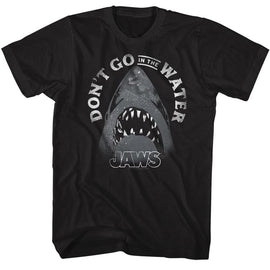 Jaws-Text Arch-Black Adult S/S T-Shirt - Black