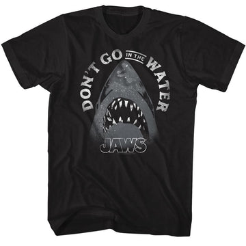 Jaws-Text Arch-Black Adult S/S T-Shirt - Black
