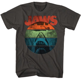 Jaws-Text Arch-Smoke Adult S/S T-Shirt - Smoke