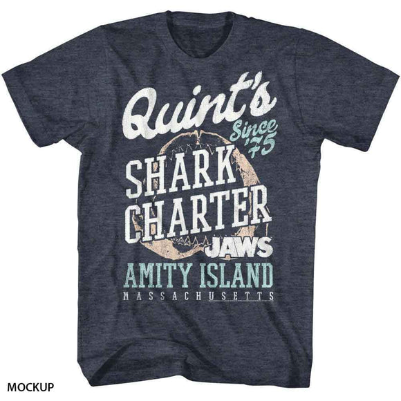 Jaws-Quints-Navy Heather Adult S/S T-Shirt - Navy Heather