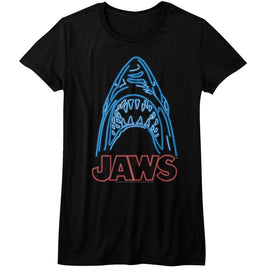 Jaws-Neon-Black Ladies S/S T-Shirt - Black