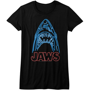 Jaws-Neon-Black Ladies S/S T-Shirt - Black