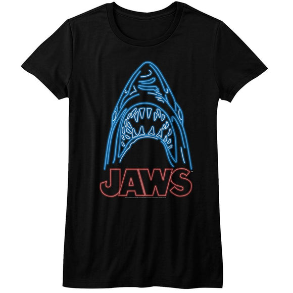 Jaws-Neon-Black Ladies S/S T-Shirt - Black