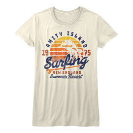 Jaws-Amity Surfing-Vintage White Ladies S/S T-Shirt - Vintage White