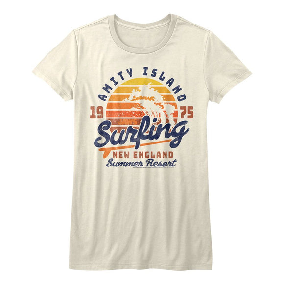 Jaws-Amity Surfing-Vintage White Ladies S/S T-Shirt - Vintage White