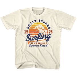Jaws-Amity Surfing-Natural Youth S/S T-Shirt-Xs (5-6) - Natural