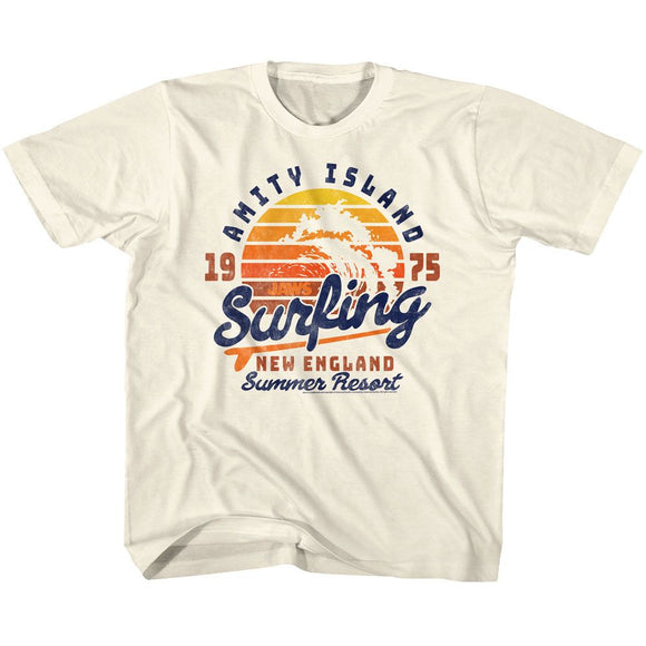 Jaws-Amity Surfing-Natural Youth S/S T-Shirt (7-8) - Natural