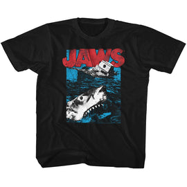 Jaws-Great White-Black Toddler S/S T-Shirt-3T - Black