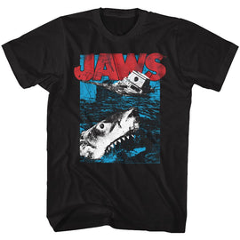 Jaws-Great White-Black Adult S/S T-Shirt - Black