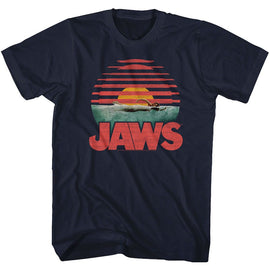 Jaws-Sliced-Navy Adult S/S T-Shirt - Navy
