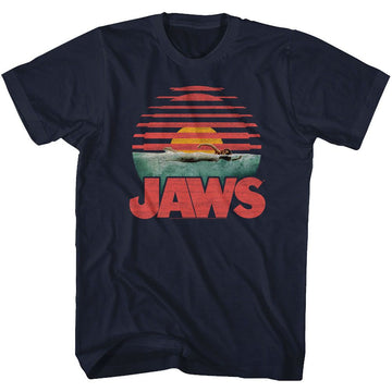 Jaws-Sliced-Navy Adult S/S T-Shirt - Navy