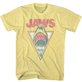 Jaws-Neon Jaws-Yellow Heather Adult S/S T-Shirt - Yellow Heather